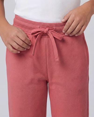 Image of Real Essentials 3 Pack: Girls' Fleece Open Bottom Soft Athletic Performance Casual Sweatpants(Ages 7-16)