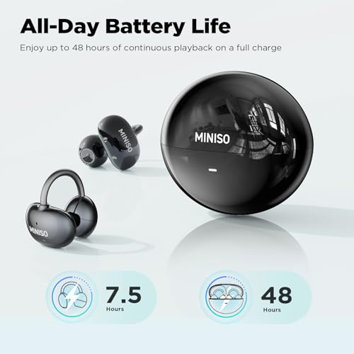 MINISO MS192 KI Kopfhörer Übersetzer, 4 Übersetzungsmodi mit App, 3-in-1 Echtzeit Sprachübersetzer Kopfhörer mit 135 Sprachen,48H Bluetooth V6.0 Übersetzer Kopfhörer für Business, Reisen, Lernen