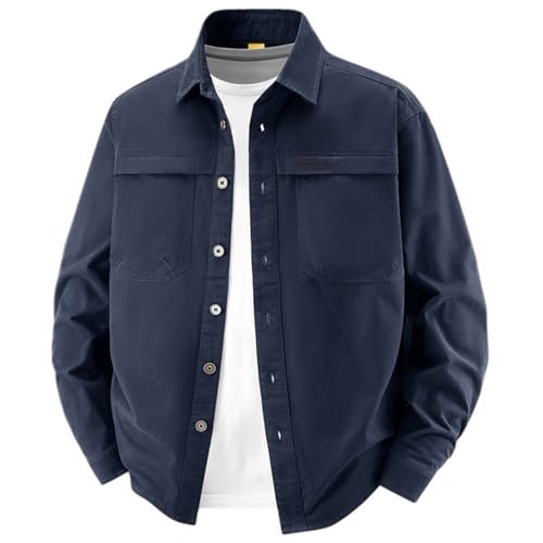 Chemise de travail homme en coton manches longues coupe décontractée