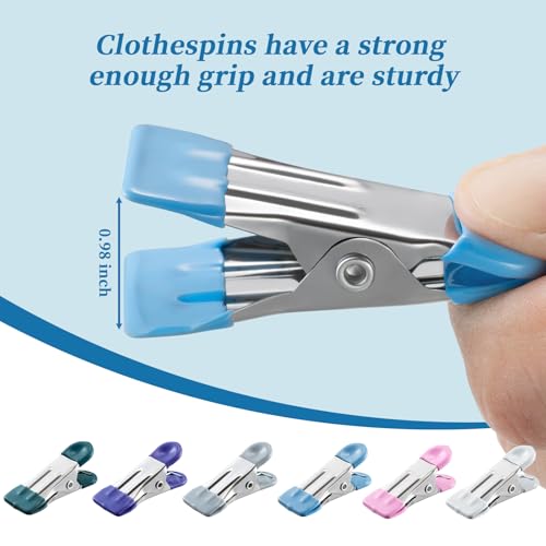 Clothes Pins, 30 Pack Chip Clips, 2.17 Inch Clothes Pins Heavy Duty, Bag Clips, Clips, clothespins, chip Clips Bag Clips Food Clips, Bag Clips for Food,Food Clips,chip Bag Clip(6 Colors)