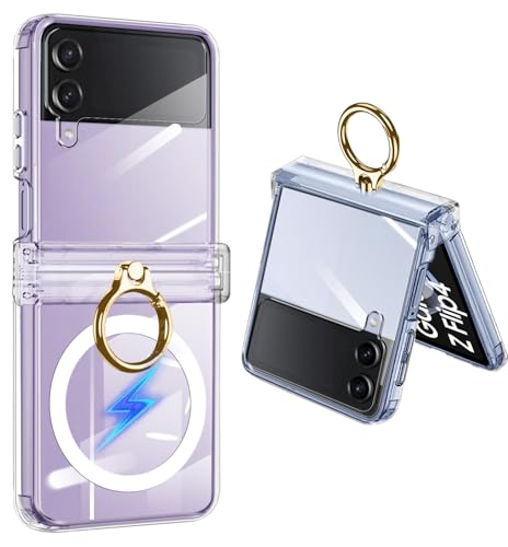 ZHIYIJIA For Galaxy Z Flip 3 p P[X NA Jo[ CΉ360°]X^ht  ܂肽݌^PCX}zOt CqWیt X^h@\ MNV[ Z tbv3 یP[X ܂ h~ 