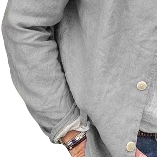 Men's Cotton Linen Casual Blazer Lightweight Solid Color Suit Jacket Loose Fit Breathable Versatile Sport Coat3