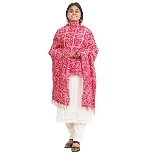 IGH Rajasthani Chinon Silk Dupatta Bandhej Print Dupatta 2.25 Meter Free Size Wedding Gift Return Gift3