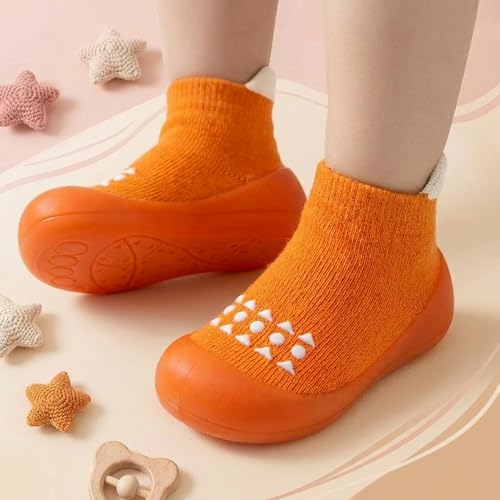 Image of Hstyle Baby Sock Shoes Toddler Boys Walking Shoes Infant Slippers Sneakers | Non-Slip,Soft Rubber Sole,Lightweight,1st Birthday Gifts for Baby Boys Girls