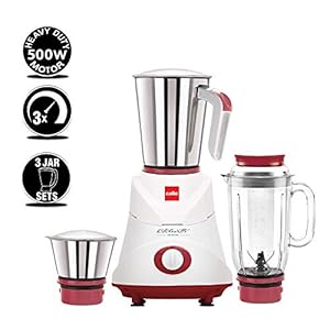 Cello Ertiga Mixer Grinder, 500 Watts, 2 Stainless Steel Jar and 1 Juicer Jar, Maroon - Image 5