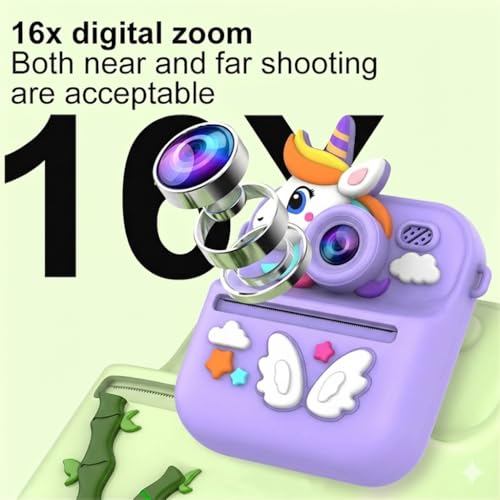 Image of Cason Instant Camera for Kids with Print,1080P HD Instant Photo Camera with Dual Cameras,2 Print Rolls,Fun Filters for Creativity for 5-15 Years Kids Supports Upto 32GB Memory (Purple)