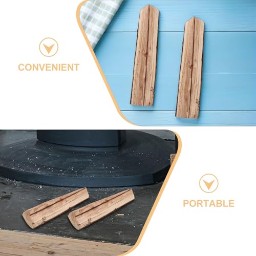 Bûches de Noël en bois rustique Luxshiny pour décoration de cheminée extérieure résistante
