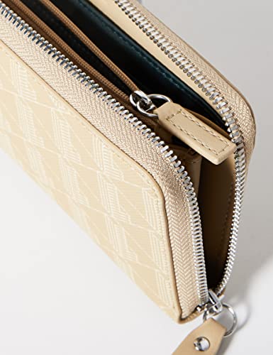 Lacoste Official Daily Lifestyle Seasonal Monogram Long Zip Wallet, Beige #TOP4