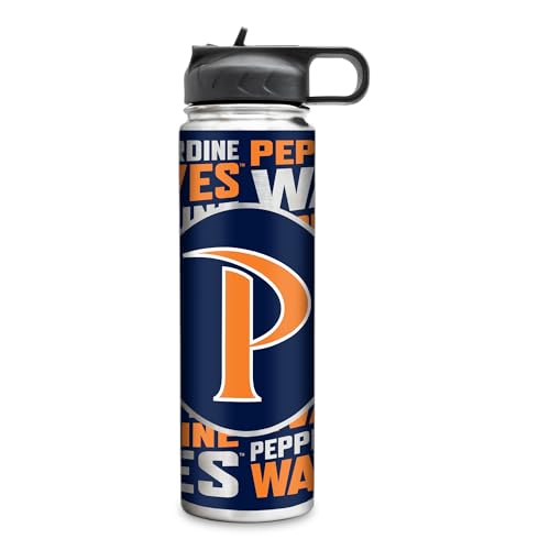 Rico Industries NCAA Pepperdine Waves Standard 22oz Stainless Steel Tumbler with Lid - Great For Coffee, Tea, Water or Cocktails