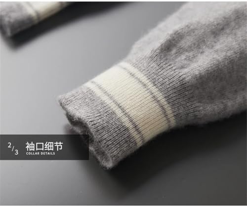Men Cashmere Pullover for Autumn and O-Collar, Textured Knit Sweater Loose Sweater Loose and Knitted Top for4