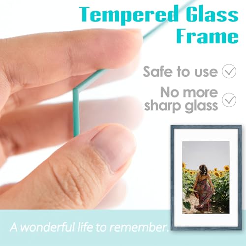Image of Frametory, 16X24 Picture Frame Display 12X18 with Mat or Without Mat, Horizontal or Vertical Wall Poster Frame with High Definition Glass, Wide Molding, Perfect for Home Decorate (Blue, 2 Pack)
