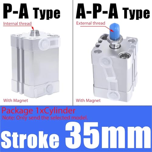 Vérin pneumatique double effet compact ADN 40x35 alésage 40 course 35 - 3
