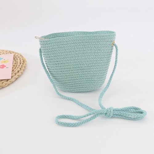 Handbag Shape Handmade Straw Summer Beach Bag (Pink 14 * 12cm)3