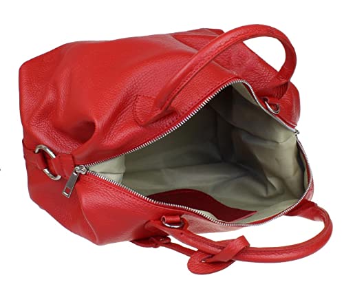 Image of Girly HandBags Womens Genuine Leather Plain Side Circle Hobo Handbag