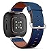 CJBROES Replacement Leather Watch Band, Compatible with Fitbit Versa 3 and Fitbit Sense of Wristband Bracelet Accessory - line House