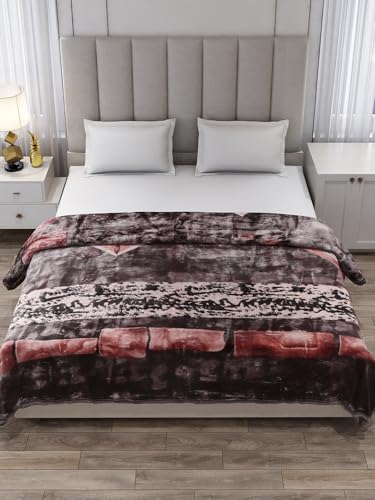 Image of Monte Carlo Double Bed Heavy Winter Blanket Moon Valley 2 Ply Box Pack 870 GSM | 4.5 KG, (240x220 CM), Coffee Brown