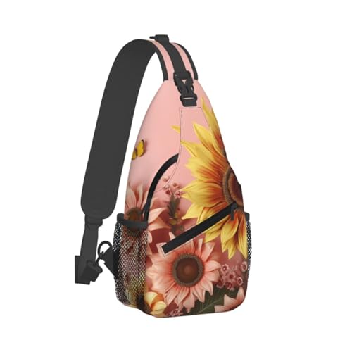 Bolso pequeño tipo bandolera unisex con girasol