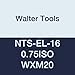 Walter Tools NTS-EL-16 0.75ISO WXM20 Carbide NTS Threading Inserts, External Thread, Full Profile, ISO Metric 60 Degree (Pack of 10)