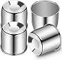 Tallew 4 Pcs Push Through Wheel Center Caps 4.25 Inch Stainless Steel Push Through Center Caps Car Trailer Wheel Center Caps for Truck Auto Wheels and Rims, Silver