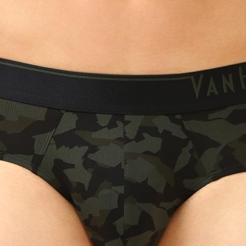 Image of Van Heusen Men Regular Fit 4 Way Stretch Body Defining Fit Allover Print Briefs - Available in Pack of 1 & 2