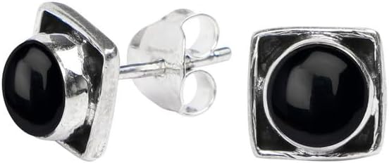 Miniatura 9 de Turquoise Stone Stud Earring, 925 Sterling Silver Stud Earrings for Women Girls, Natural Gemstone Stud Earring, Round Stone Stud Earrings, Gift