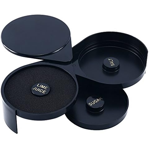 DasMarine Margarita Salt Rimmer Bar Quality Rimmer 3-Tier Rotating Trays Salt Sugar Lime Juice Bar Rimmer Great for Margaritas & Cocktails Cover