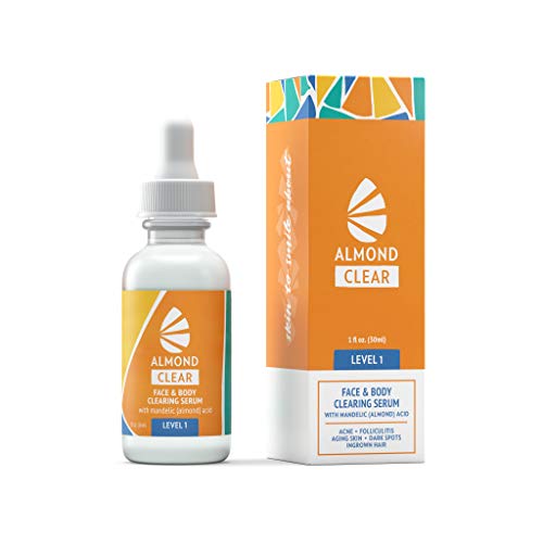 Face & Body Clearing Serum, Level 1- for acne, folliculitis, aging skin, ingrown hairs, dark spots - face, chest, butt, back, thighs, arms - mandelic acid - 1 fl oz