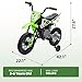 12V Electric Kids Motorcycle, Ride on Motorcycle with Twist Grip Throttle, Treaded Tires, Training Wheels, Music, 3.1mph Top Speed, Ages 3-6 Years Old, Green