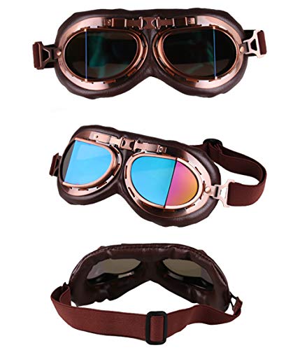 Image of Peicees Vintage Helmet Goggles Motorcycle Goggles Bike Motorcross Pilot Goggle