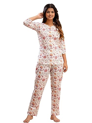 Image of feranoid Women Full Sleeves Cotton Nightsuits