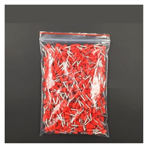 VWWJCCRO 1000Pcs E1012 Tube Insulating Insulated Terminal 1MM2 18AWG Cable Wire Connector Insulating Crimp E Black Yellow Blue Red Green(Rot)