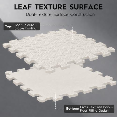 Haulcove Puzzle Exercise Mat, EVA Interlocking Foam Floor Tiles, Non-Slip High Traction Protective Flooring for Home Gym, Workout, Yoga, 12.6" x 12.6" x 0.4", 18 Sq Ft, 18 Tiles — view 4