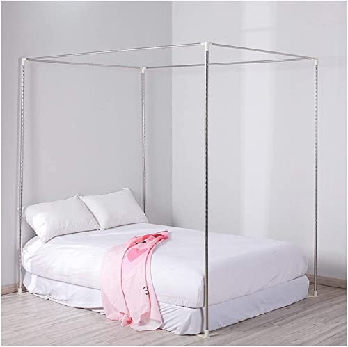 Structure moustiquaire de lit 150cm en acier inoxydable argenté solide