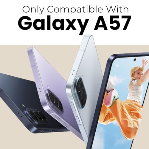 Image of RIGGEAR Shockproof Clear Hybrid Armor Magnetic Back Cover Case Compatible with MagSafe Accessories for Samsung Galaxy A57 5G (Transparent PC and TPU Bumper)