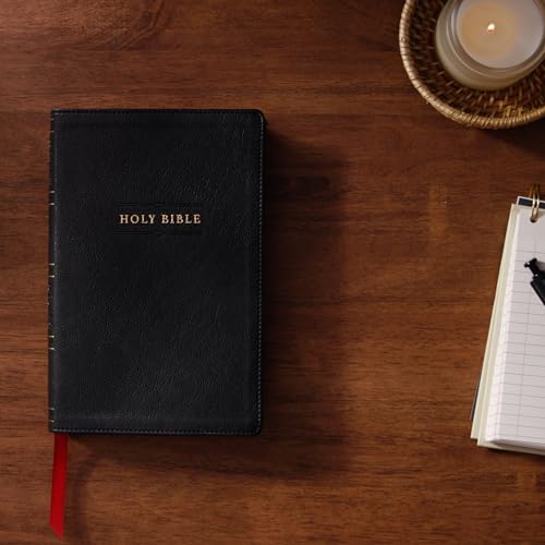 Image of NKJV Personal Size Large Print Bible with 43,000 Cross References, Black Leathersoft, Red Letter, Comfort Print