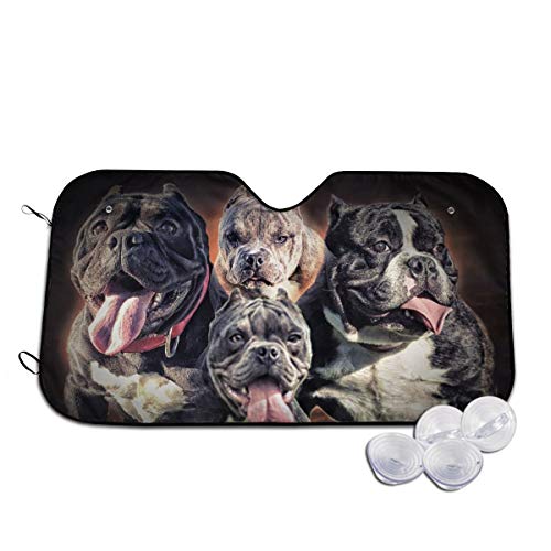 Car Windshield Sun Shade, Front Window Sunshade, Cool Pitbull Uv Rays Sun Visor Protector Vehicle Shield Cover Small