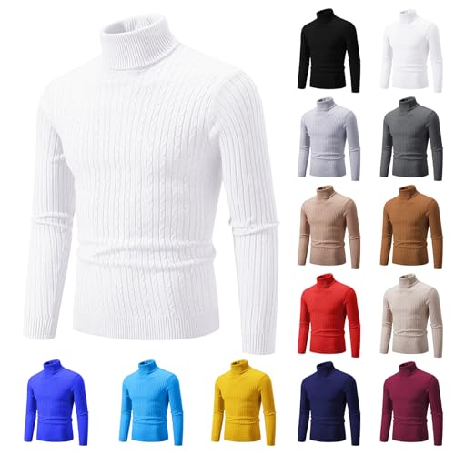 Men's Pullover Sweater Solid Color Turtle Neck Twist Fashion Bottoming Sweater Autumn Winter3