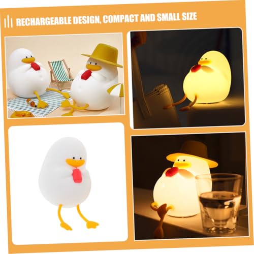 Lámpara de noche LED de silicona con forma de pato recargable miniatura 4