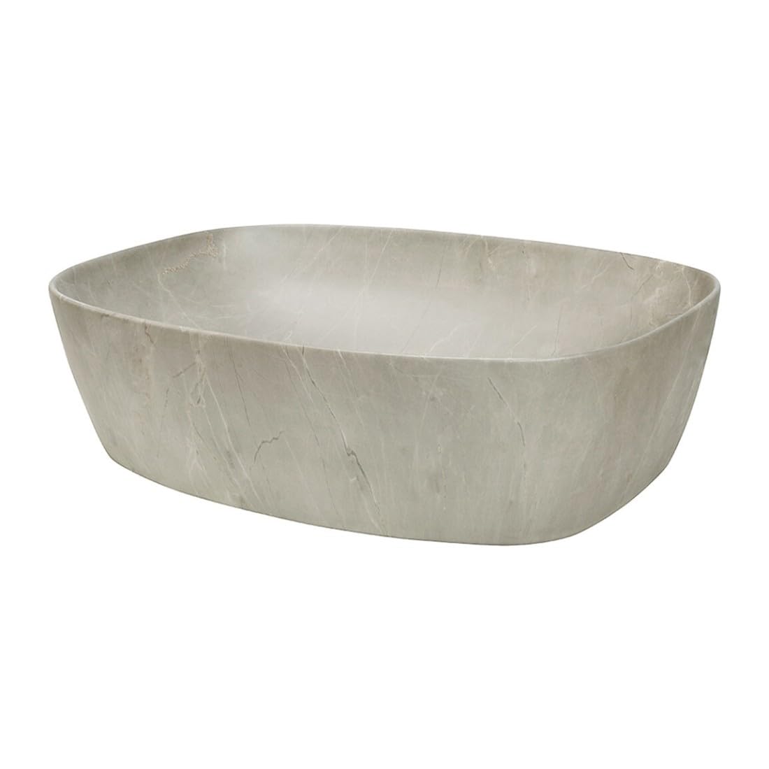 Lavabo rettangolare 50,5 x 38,5 cm beige effetto pietra minerale