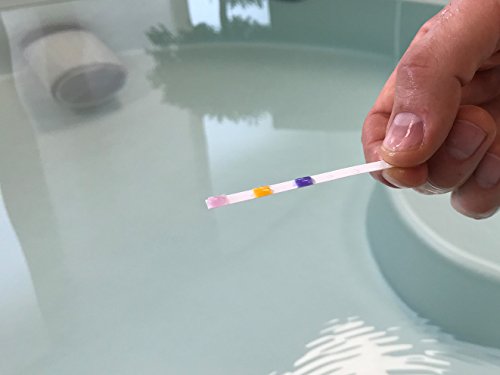 Pooltester mit 50 Teststäbchen für Chlor, pH-Wert und Algenschutz