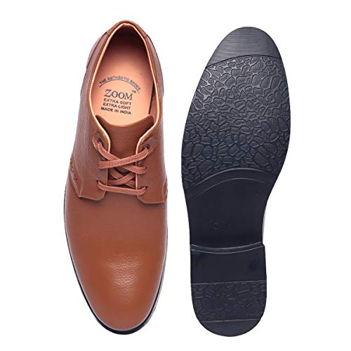 Image of Zoom Shoes ZA-1172 Men's Genuine Leather Derby Formal Shoes | Lightweight, Comfortable & Stylish Lace-Ups for Office, Business