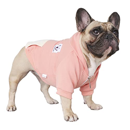 Ichoue French Bulldog Frenchie Clothes Hoodies For Dogs Pug English Boston Terrier Bully Pitbull Corgi Sweatshirt Sweater Clothing - Pink/Medium #TOP3