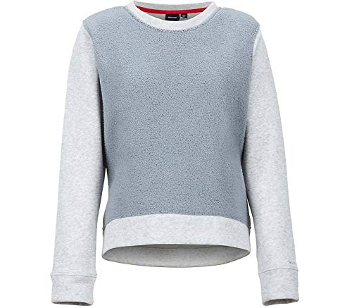 MARMOT Crew Neck Sherpa Sweatshirt Grey Storm Heather SM