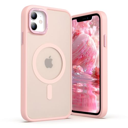 ULAK Magnetica Funda iPhone 11 Compatible con Magsafe Carcasa Anti Amarillo Estuche Parachoques de Resistente Caso de protección Suave de TPU para Apple iPhone 11 - Rosa mag