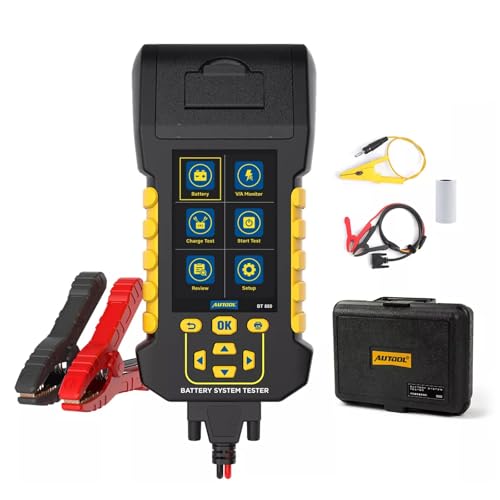 Image of Car Battery Tester 12V /24V Digital Automotive Batteries & Alternator Diagnostic Tool, 20-2000 CCA Load Capacity Charging Cranking System Tester for Truck Marine Motorcycle SUV Boat (Built-in Printer)