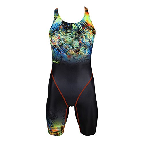 ZAOSU Wettkampf-Schwimmanzug Z-Safari Junior - Badeanzug mit Bein für Mädchen, Größe:104
