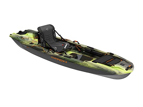 Pelican Catch Mode 110 Fishing Kayak - Premium Angler Kayak with Lawnchair seat - 10.5 Ft., Venom