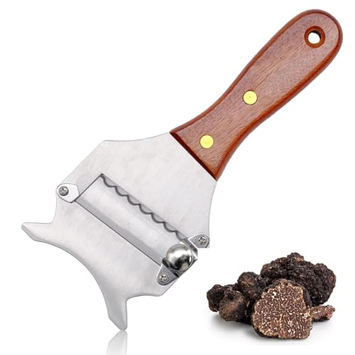 OVBOVA Trüffelhobel,Edelstahl Trüffel Käsehobel,Trüffelreibe,Profi Käsehobel,Gourmethobel Edelstahl Käseschneider mit Holzgriff,Zum Schneiden Von Trüffel,Schokolade, Käse,für Zuhause,Küche,Restaurant