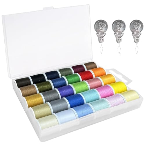 Sewing Threads Set 30 Color Cotton Thread for Hand and Machine Sewing and Crafting - Includes Black and White Thread (45 m / 50 yds Each roll)