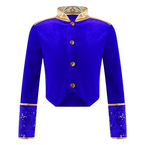 Choomomo Circus Kids Drum Major Dressy Top for Boys Girls Long Sleeve Sequins Majorette Uniform Coat